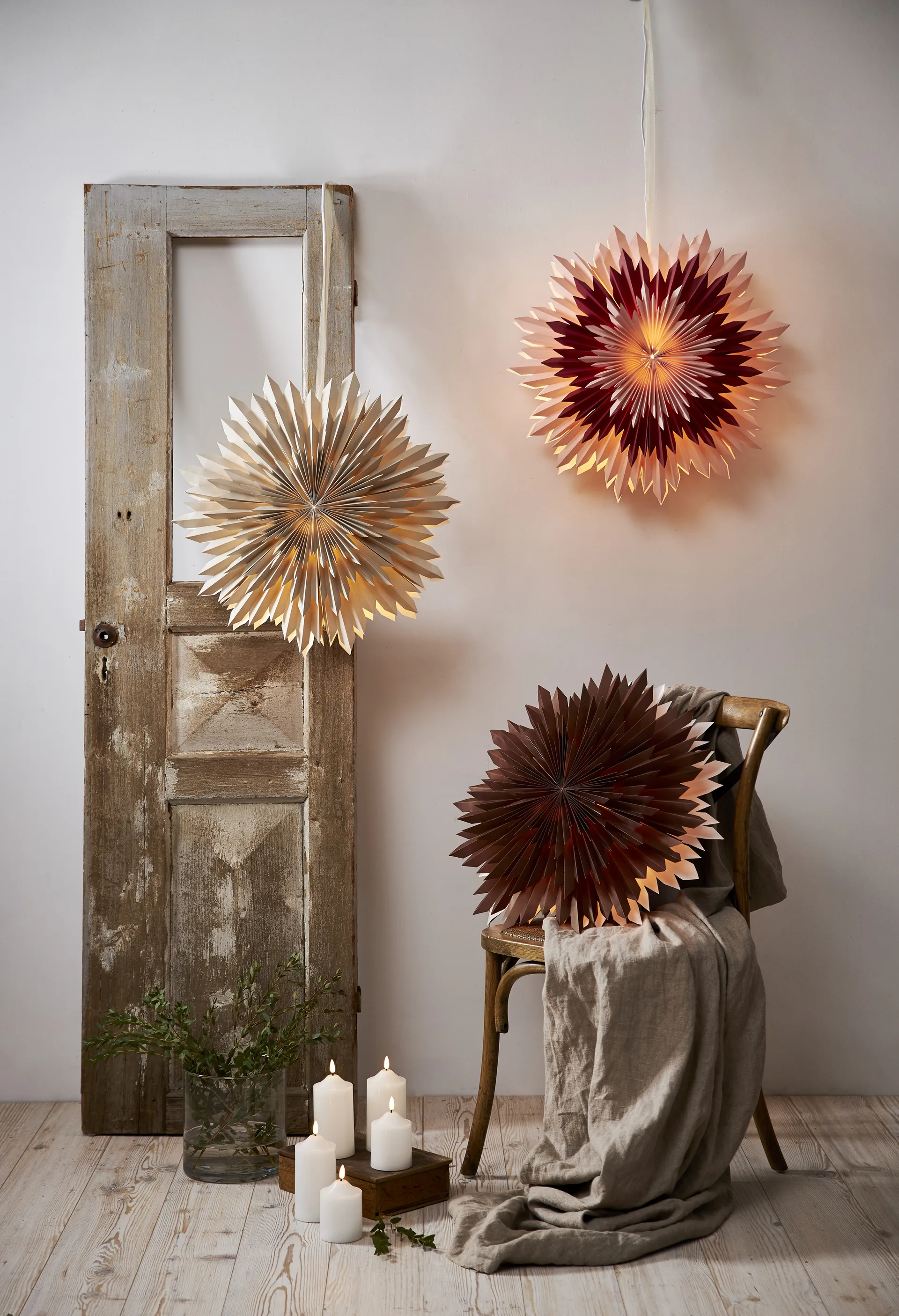 Ice adventsster Ø50 cm, Roze Star Trading