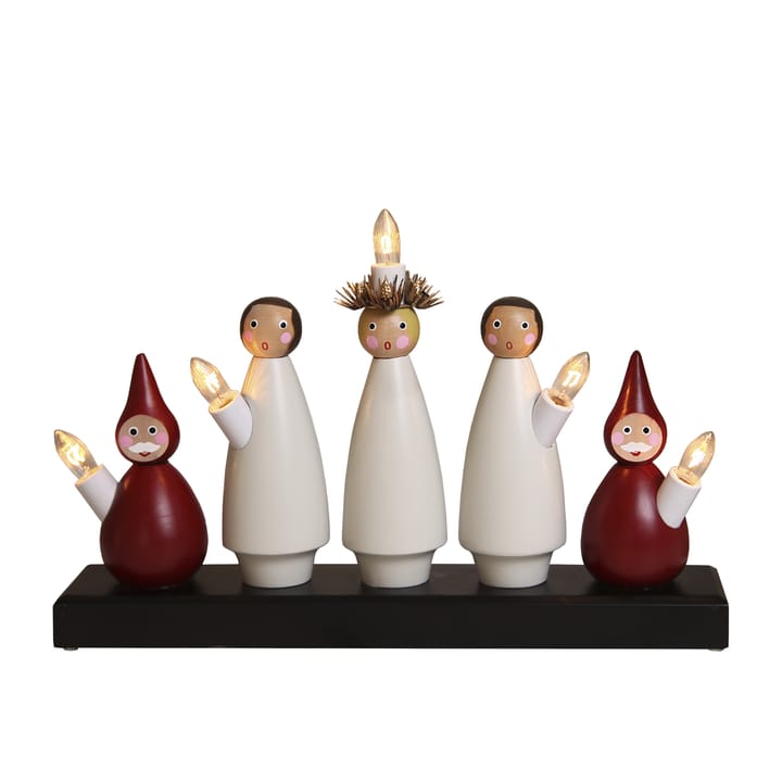Luciakör adventslamp, wit-rood Star Trading