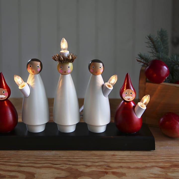 Luciakör adventslamp, wit-rood Star Trading