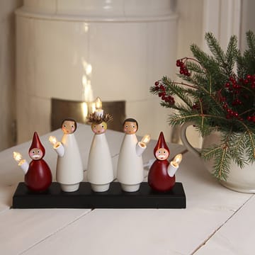 Luciakör adventslamp - wit-rood - Star Trading