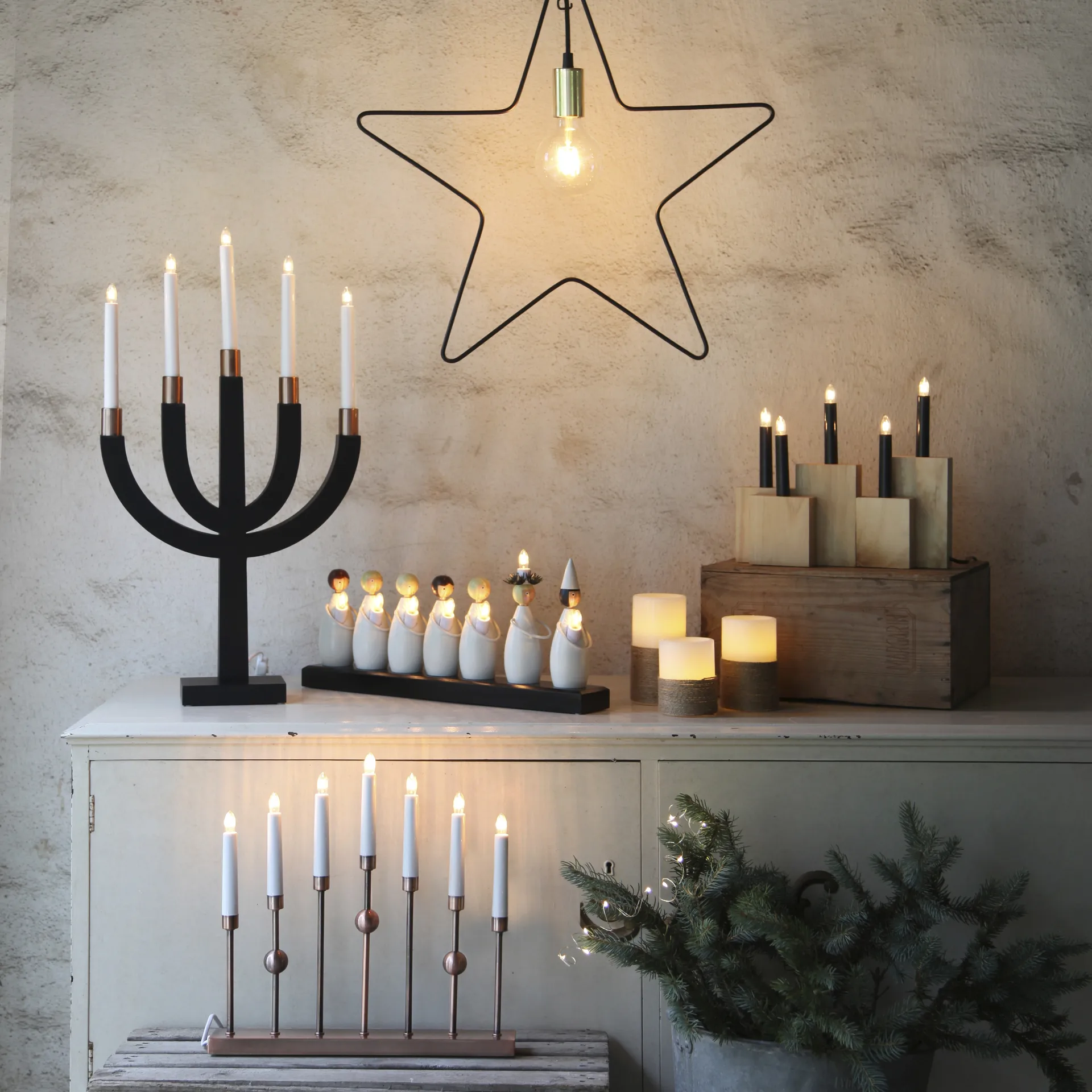 Luciatåg adventslamp, wit Star Trading