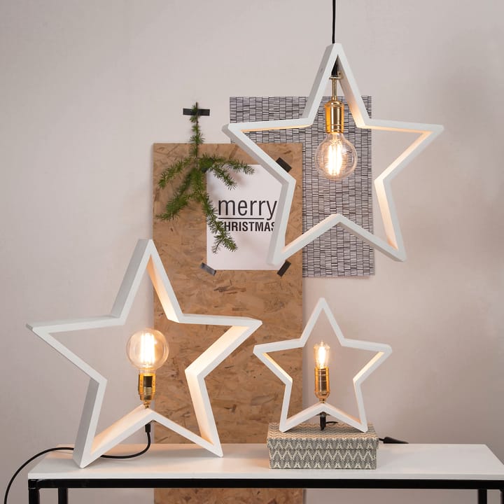 Lysekil adventsster staand 29 cm., wit Star Trading