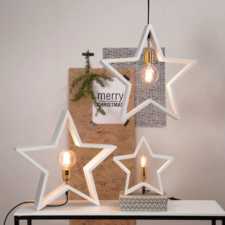 Lysekil adventsster staand - 48 cm., wit Star Trading