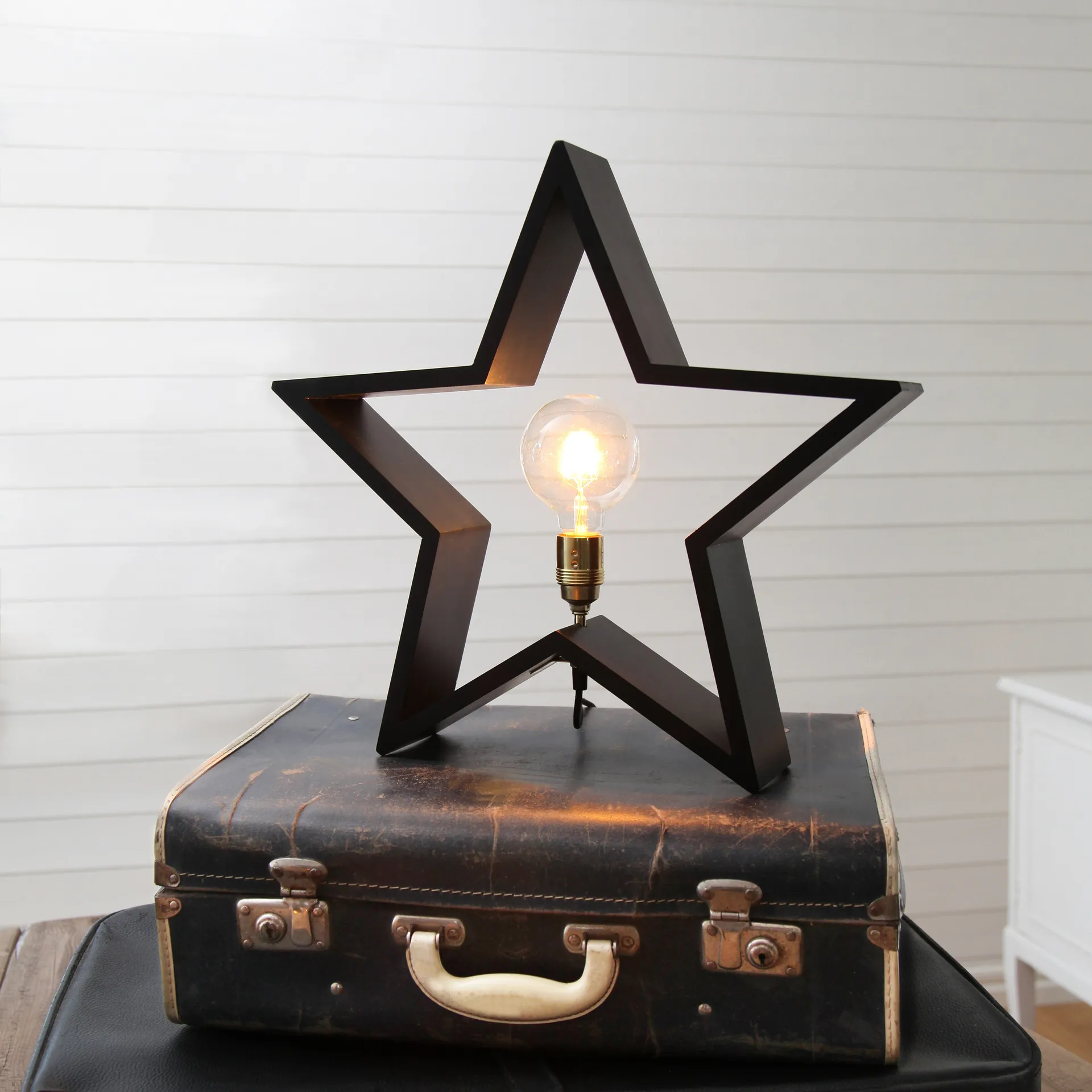 Lysekil adventsster staand - 48 cm., Zwart Star Trading