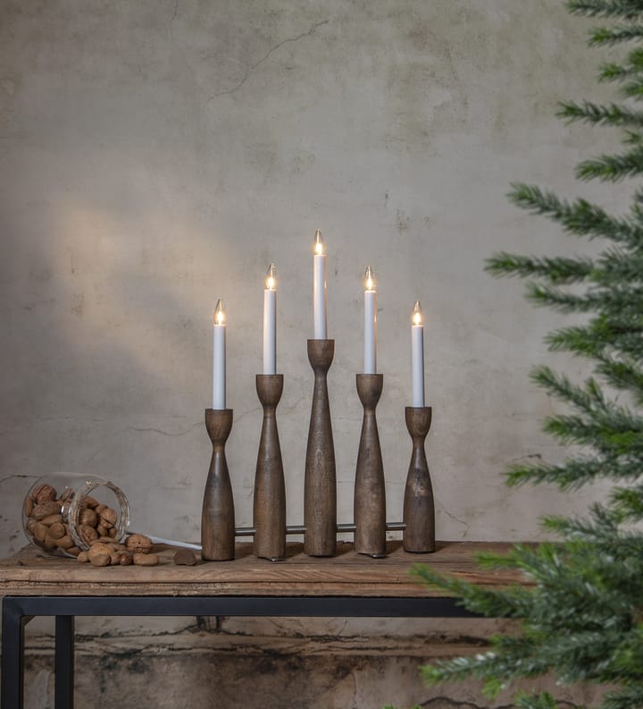 Midja 2.0 adventskandelaar, Walnoot Star Trading
