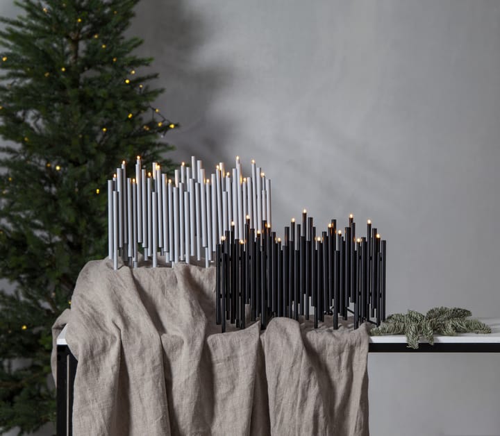Note adventskandelaar 25x35 cm, Grijs Star Trading