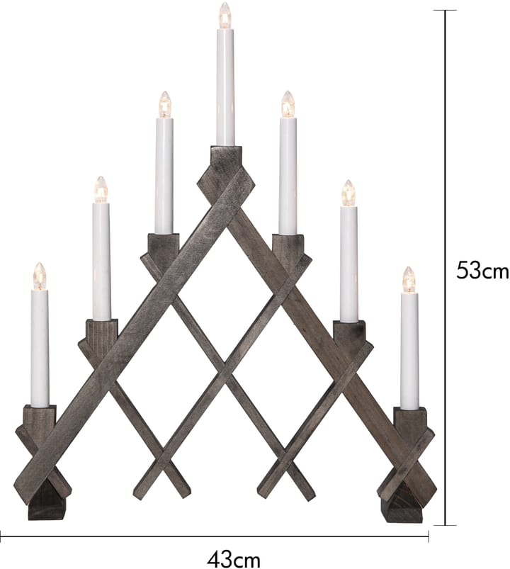 Rut 7-armige houten kandelaar 43 cm, Bruin Star Trading
