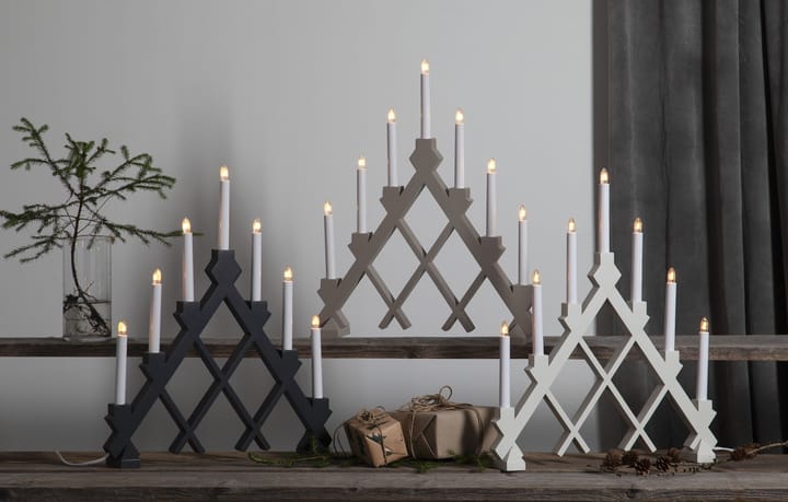 Rut 7-armige houten kandelaar 43 cm, Wit Star Trading
