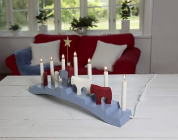 Staffans fålar adventskandelaar 7 lampjes - Blauw - Star Trading