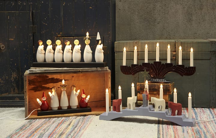Staffans fålar adventskandelaar 7 lampjes, Blauw Star Trading