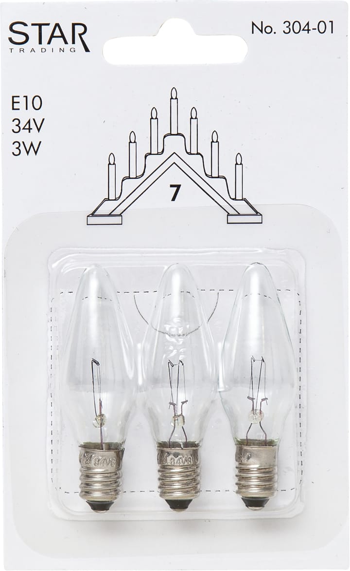 Star Trading reservelamp E10 3-pack, 304-01 (7 armen) Star Trading