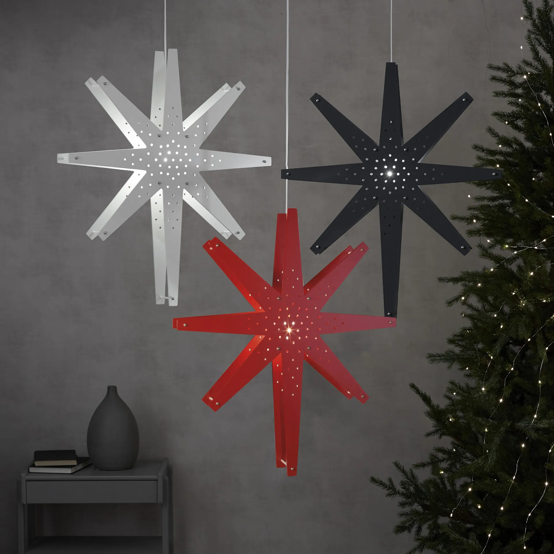 Tall adventsster 60x70 cm, Wit Star Trading