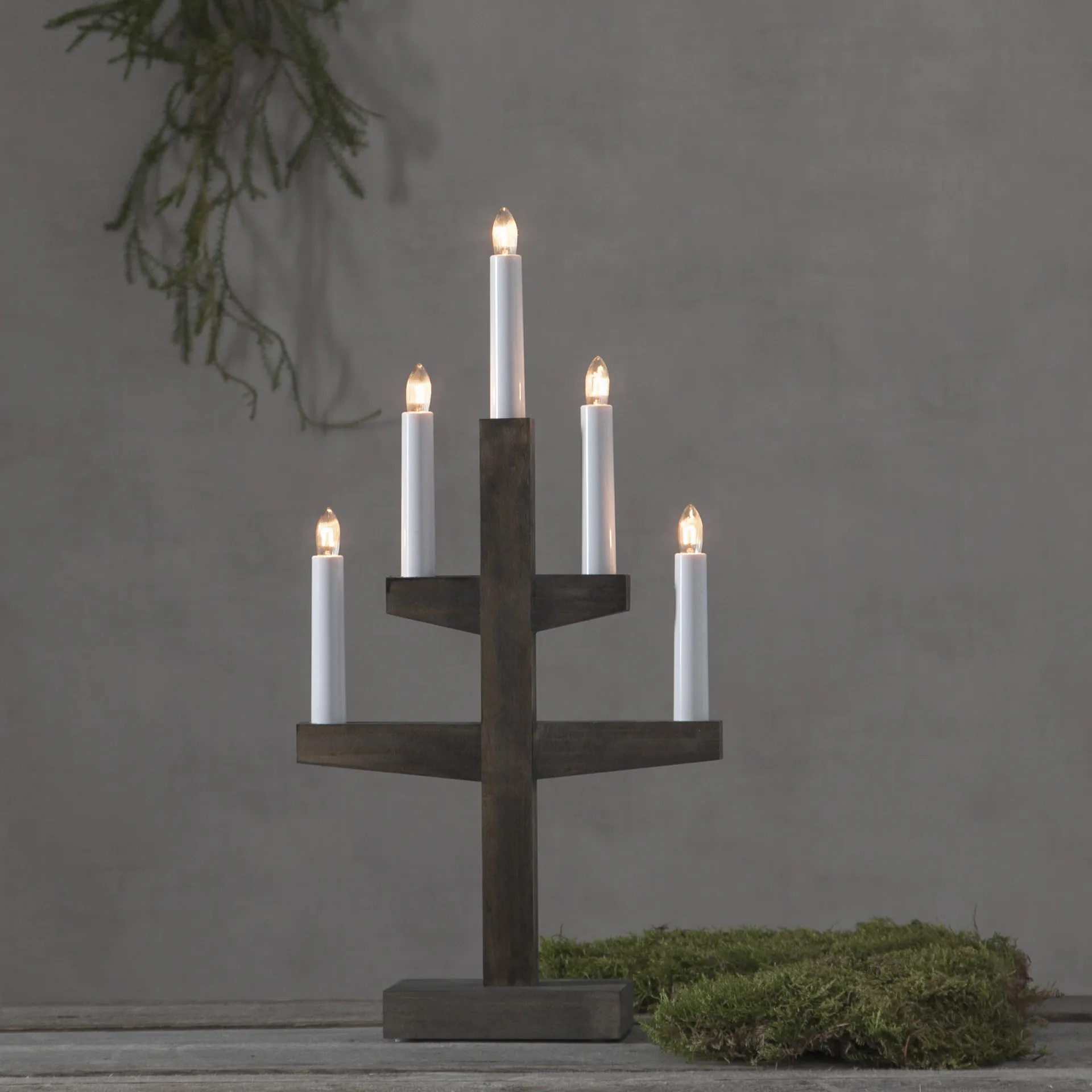 Trapp adventskandelaar 46 cm, Bruin Star Trading