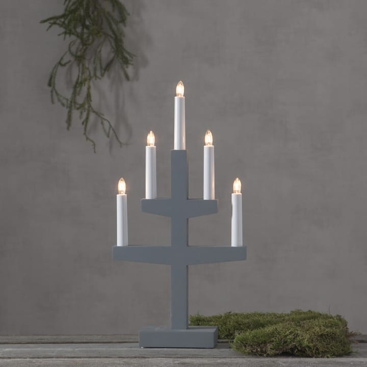 Trapp adventskandelaar 46 cm, Grijs Star Trading
