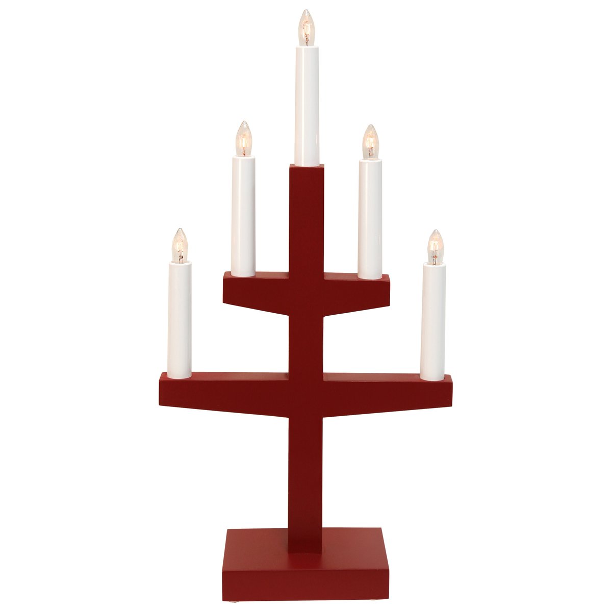 Star Trading Trapp adventskandelaar 46 cm Rood | Scandinavisch Interieur | Adventverlichting | Rood