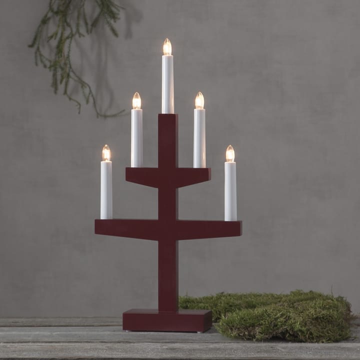 Trapp adventskandelaar 46 cm, Rood Star Trading