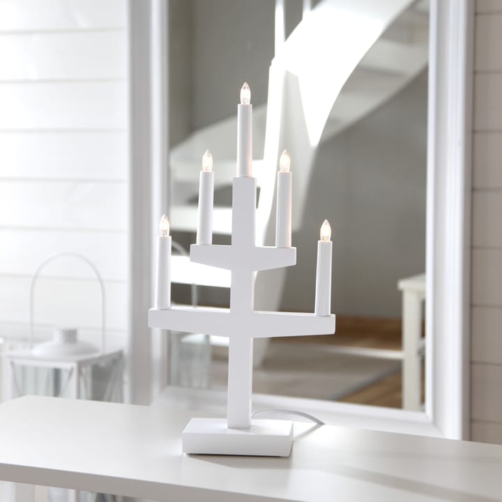 Trapp adventskandelaar 46 cm, Wit Star Trading