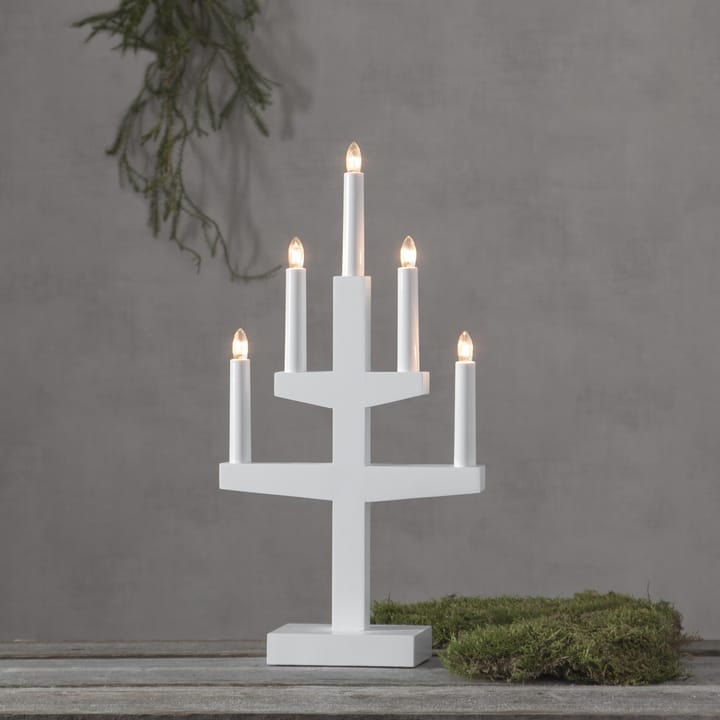 Trapp adventskandelaar 46 cm, Wit Star Trading