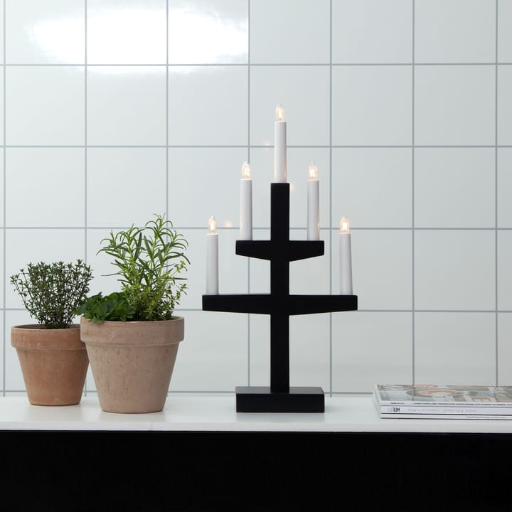 Trapp adventskandelaar 46 cm, Zwart Star Trading