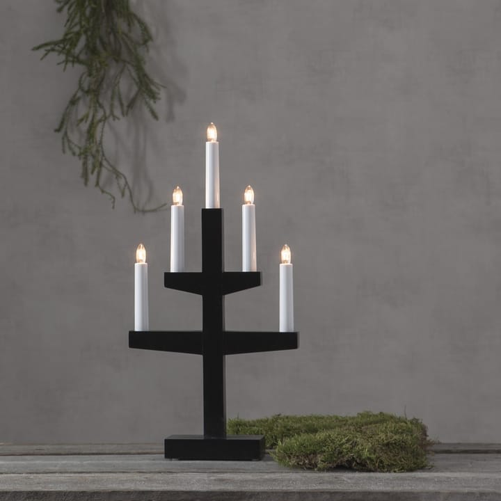 Trapp adventskandelaar 46 cm, Zwart Star Trading