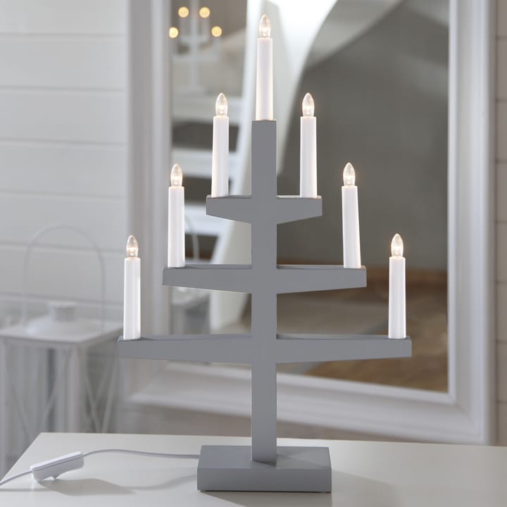 Trapp adventslamp 54 cm, grijs Star Trading