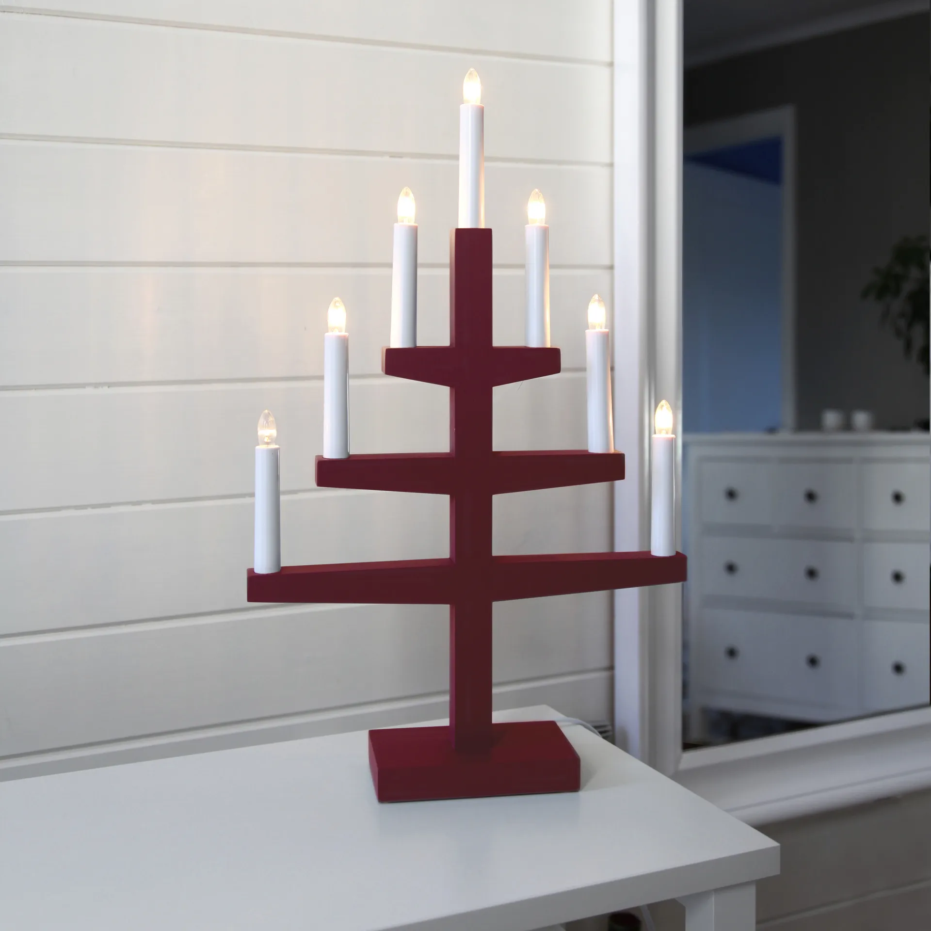 Trapp adventslamp 54 cm, rood Star Trading