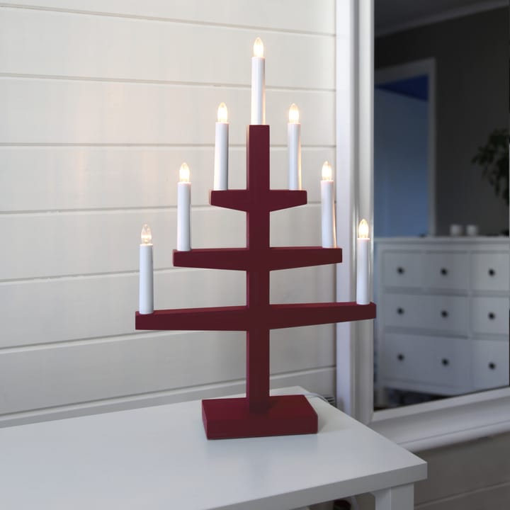 Trapp adventslamp 54 cm - rood - Star Trading