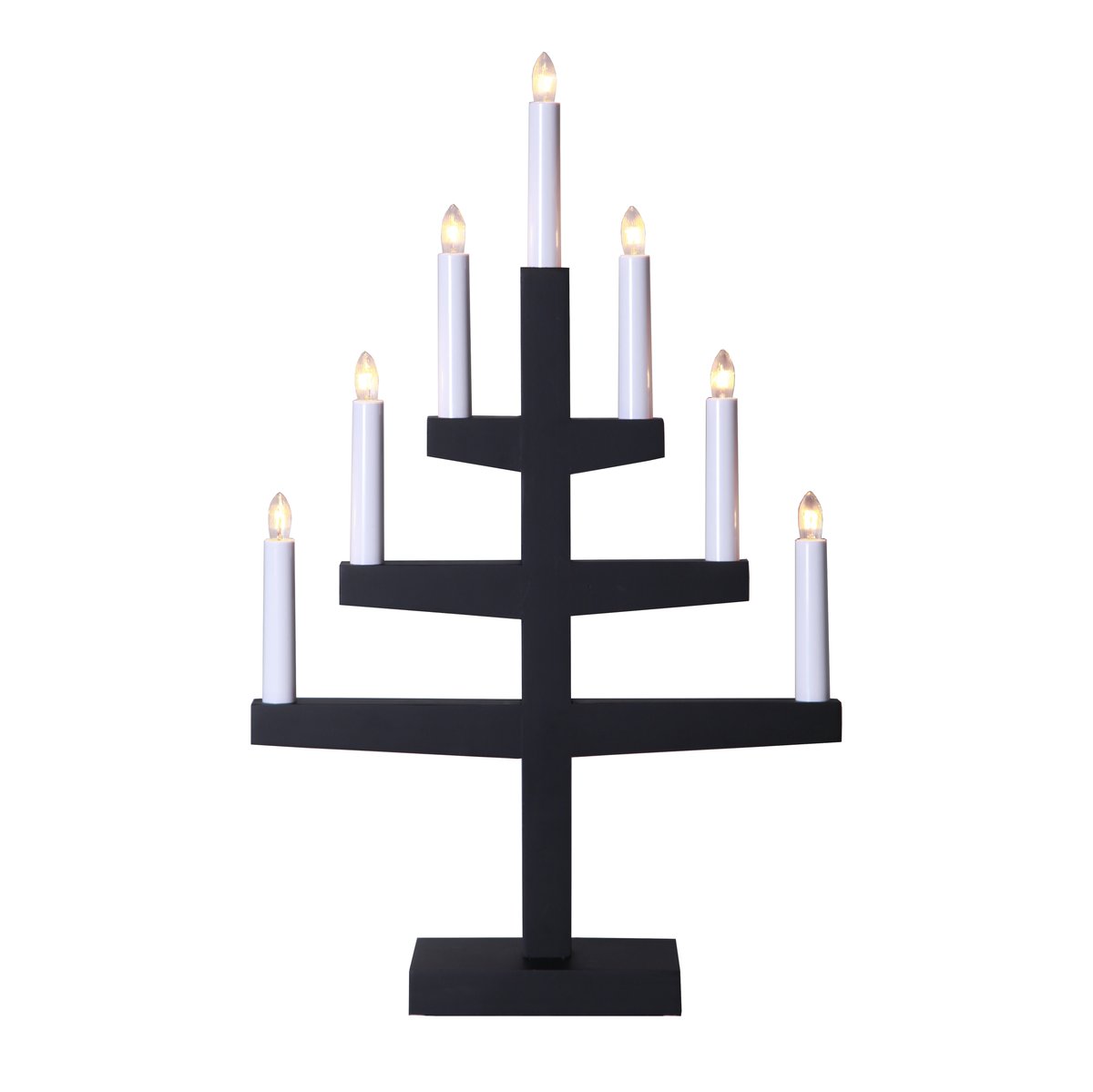 Star Trading Trapp adventslamp 54 cm zwart | Scandinavisch Interieur | Adventverlichting | Zwart