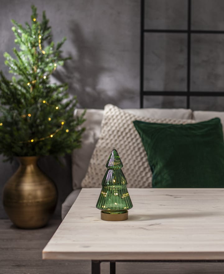 Verde glazen decoratie LED 20 cm, Groen Star Trading