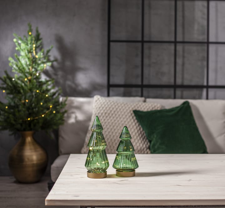 Verde glazen decoratie LED 20 cm, Groen Star Trading