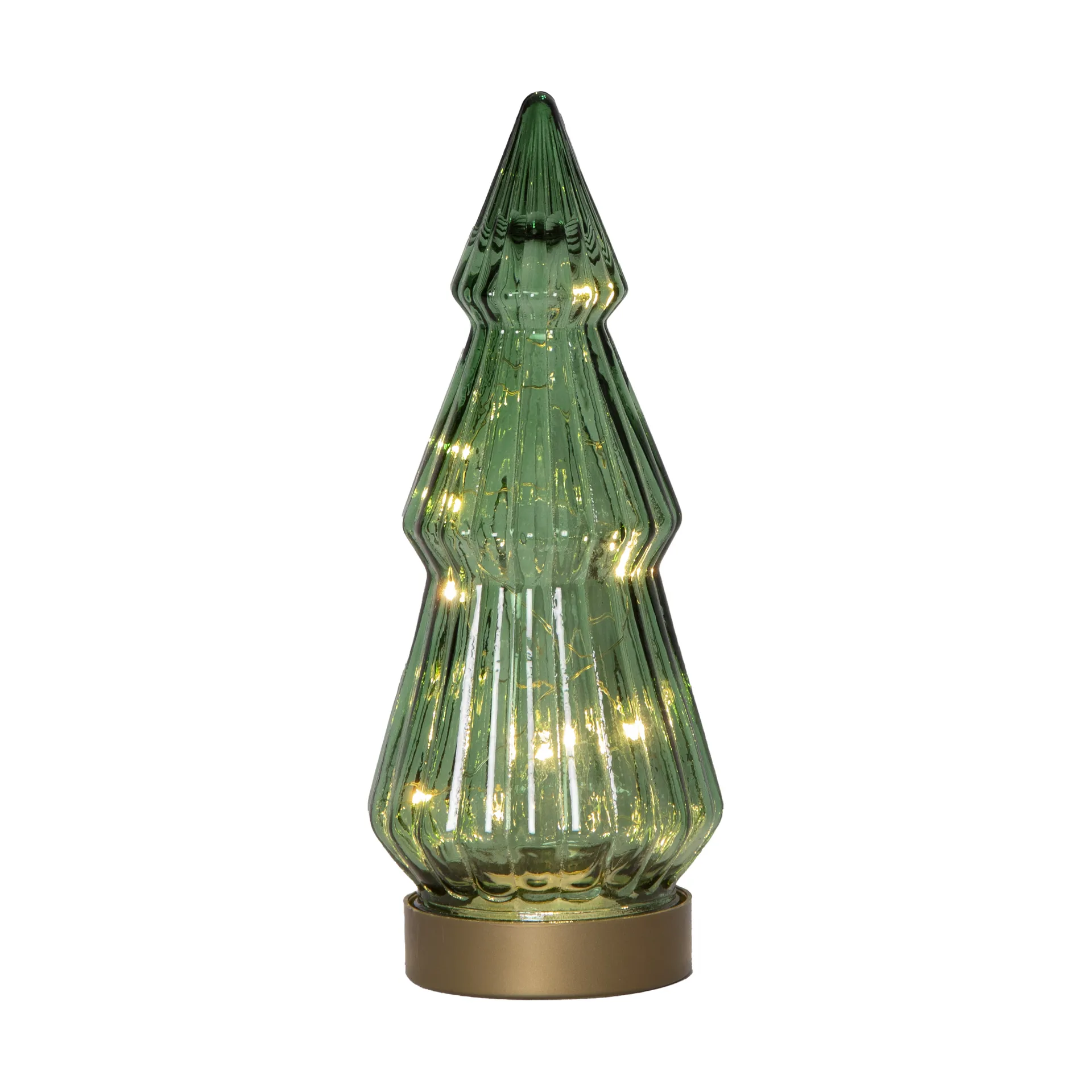 Verde glazen decoratie LED 24 cm, Groen Star Trading