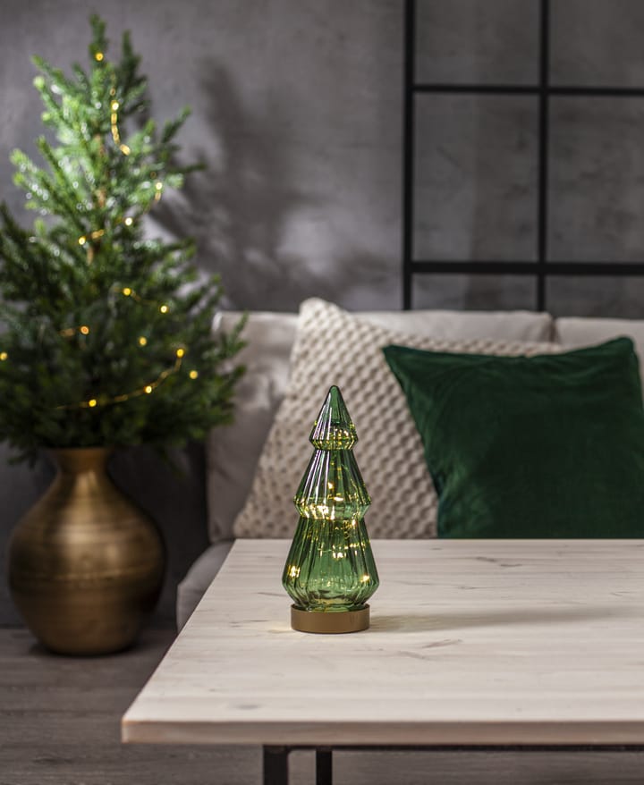 Verde glazen decoratie LED 24 cm, Groen Star Trading