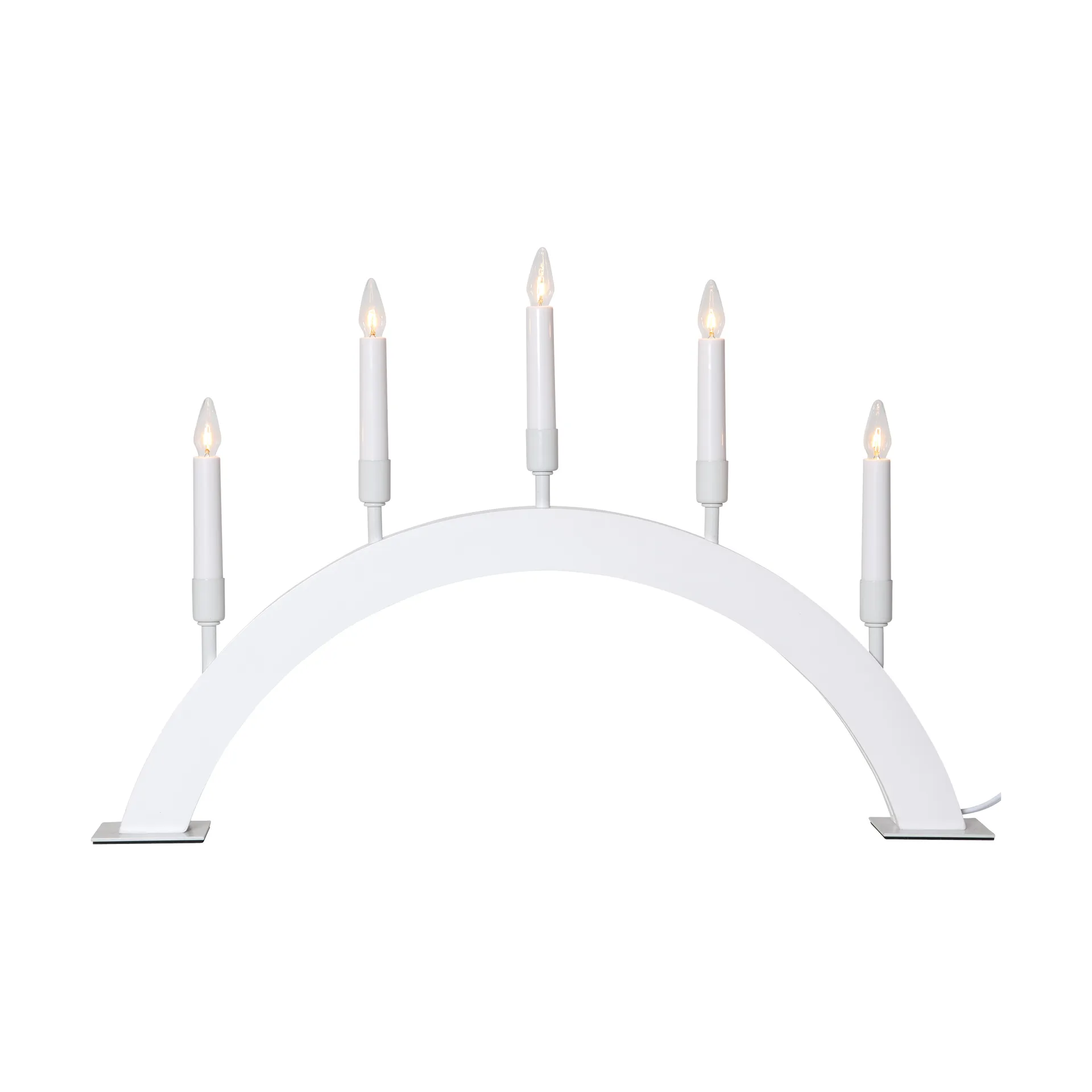 Vind boog adventskandelaar, Wit Star Trading