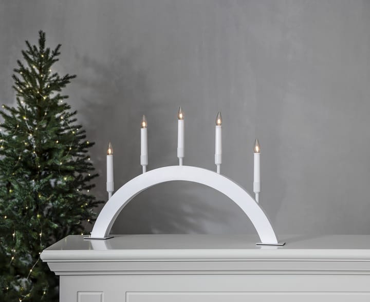 Vind boog adventskandelaar, Wit Star Trading