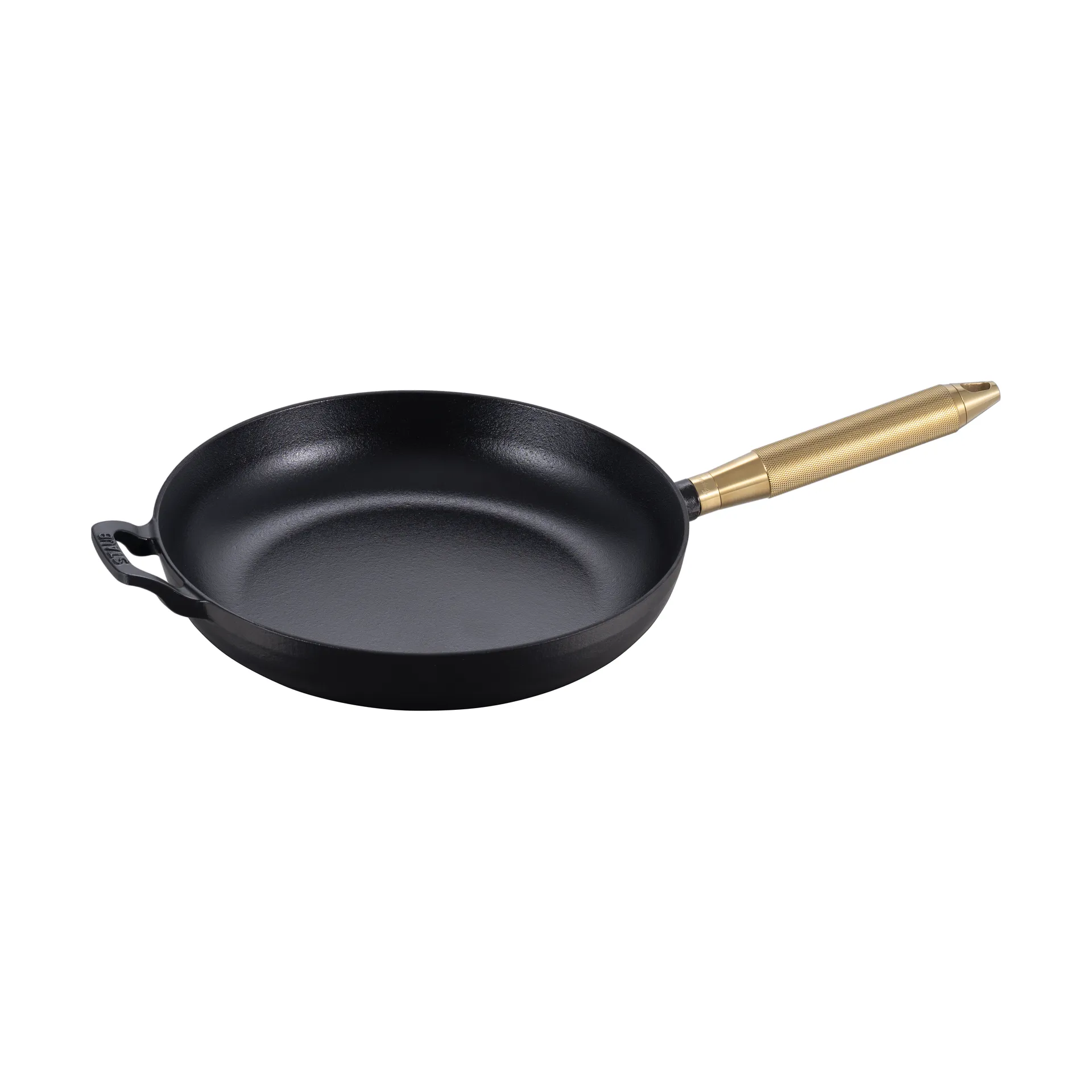 Buster & Punch koekenpan gietijzer zwart Ø28 cm, Messinghandgreep STAUB