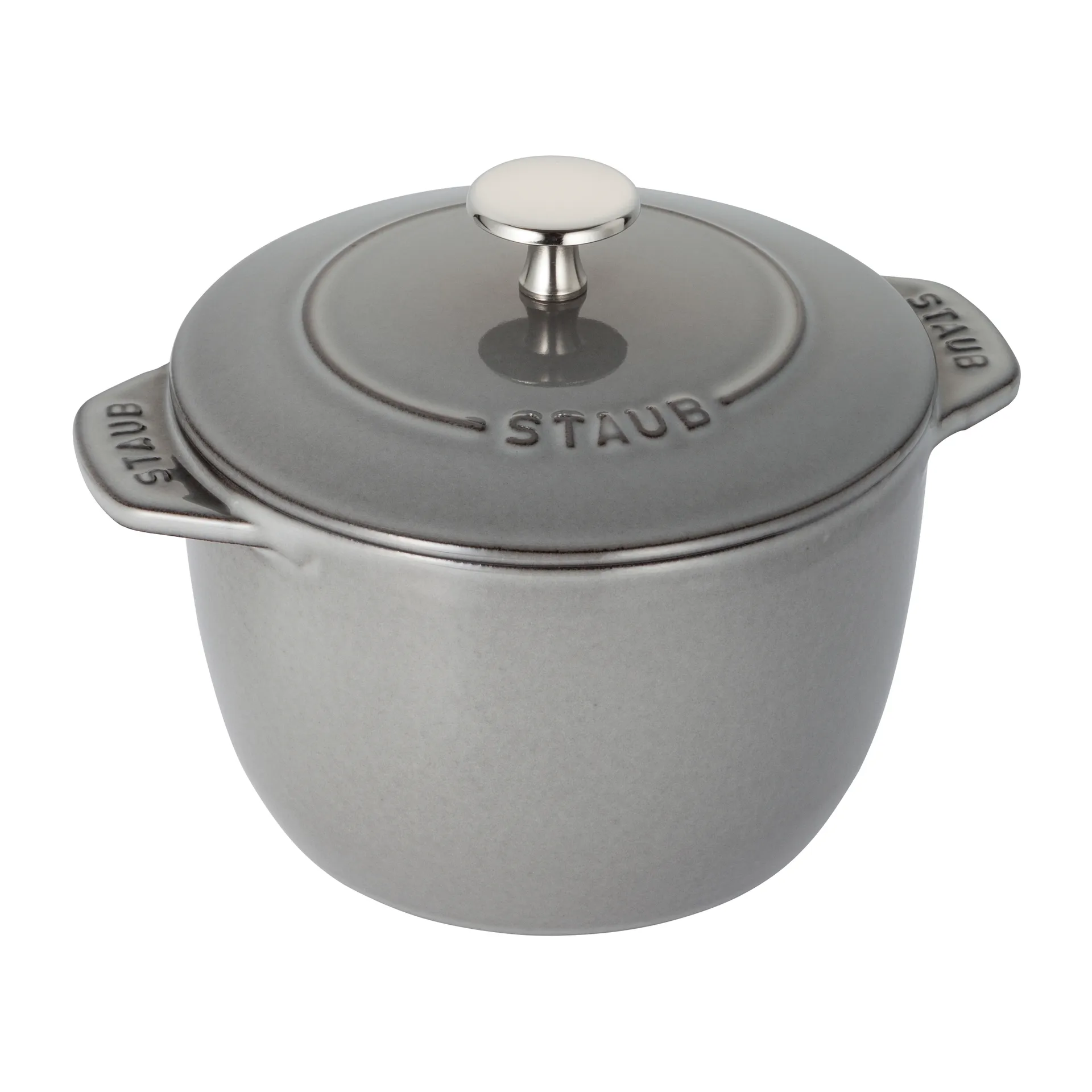 Rice cocotte gietijzeren braadpan 1,6 L, Grijs STAUB