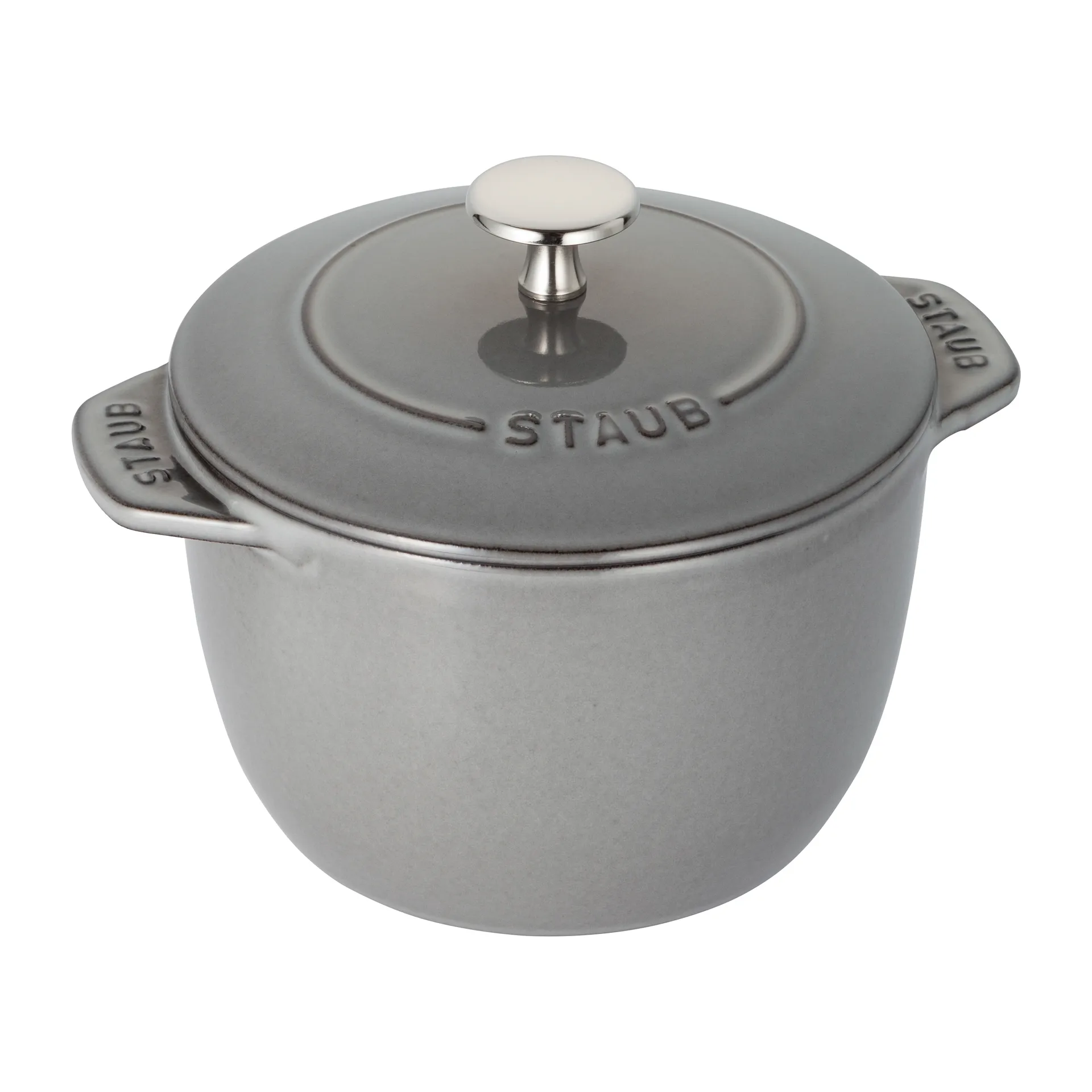 Rice cocotte gietijzeren braadpan 1,6 L, Grijs STAUB