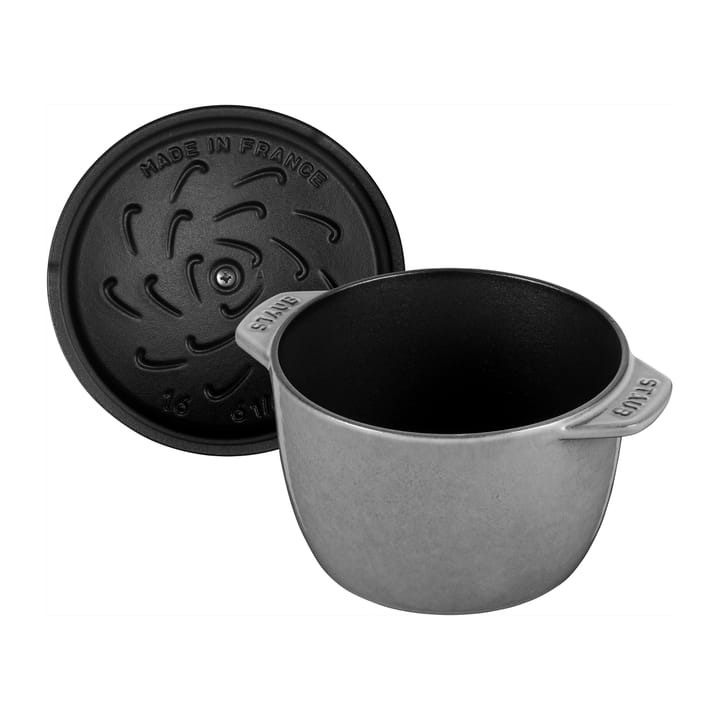 Rice cocotte gietijzeren braadpan 1,6 L, Grijs STAUB