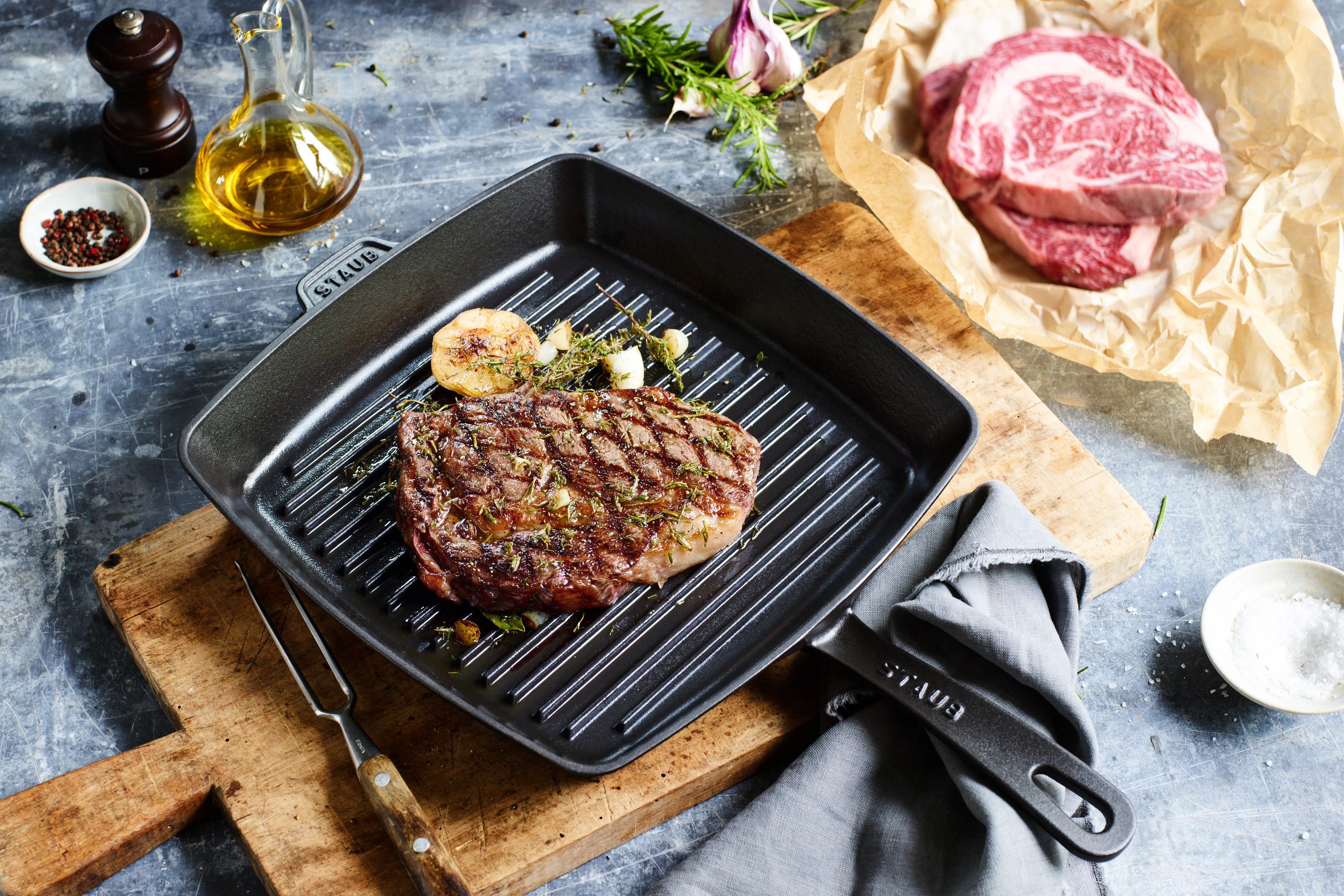 Staub Grillpan 34 x 21 cm - Zwart Gietijzer