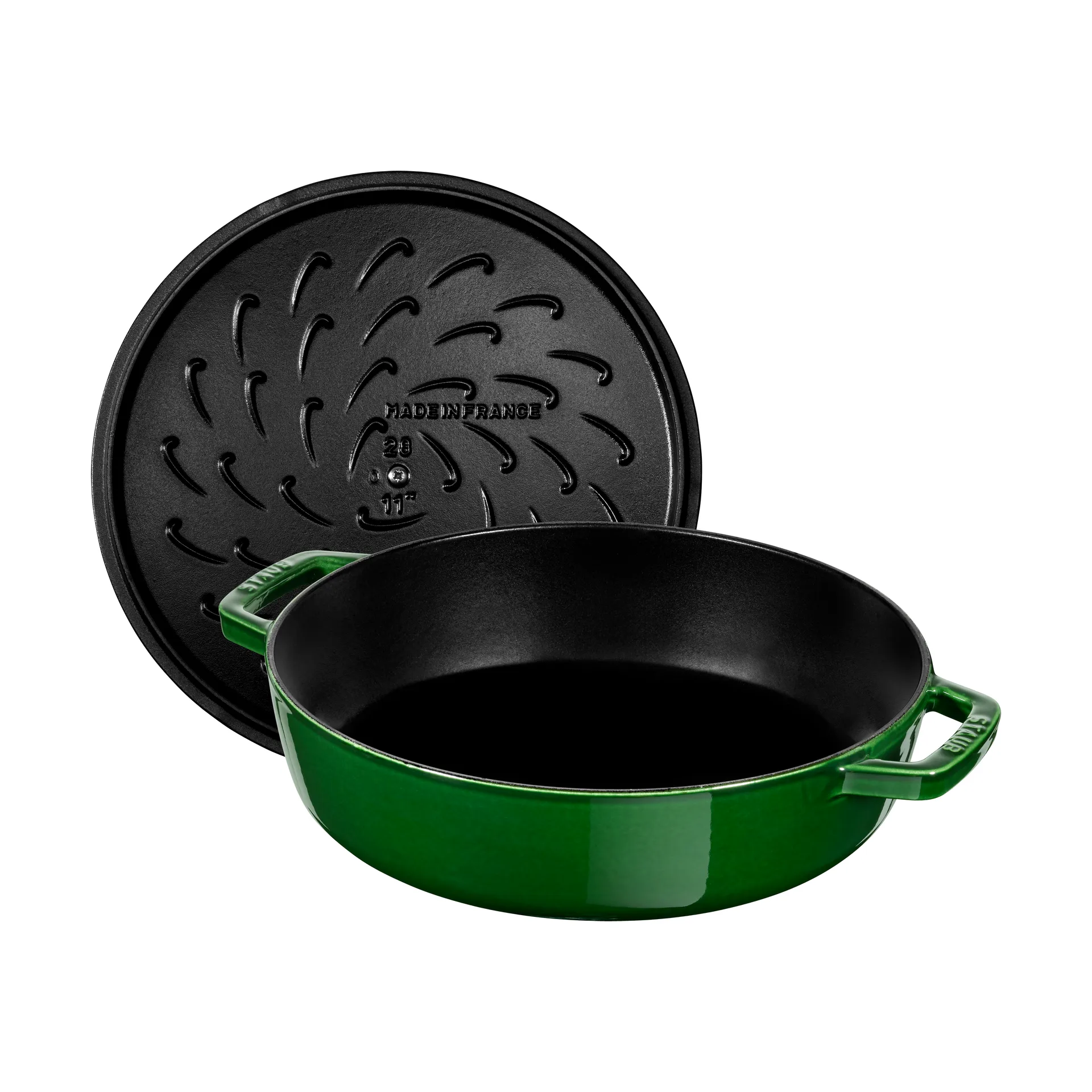 Staub Chistera braadpan gietijzer Ø24 cm, Basilicagroen STAUB
