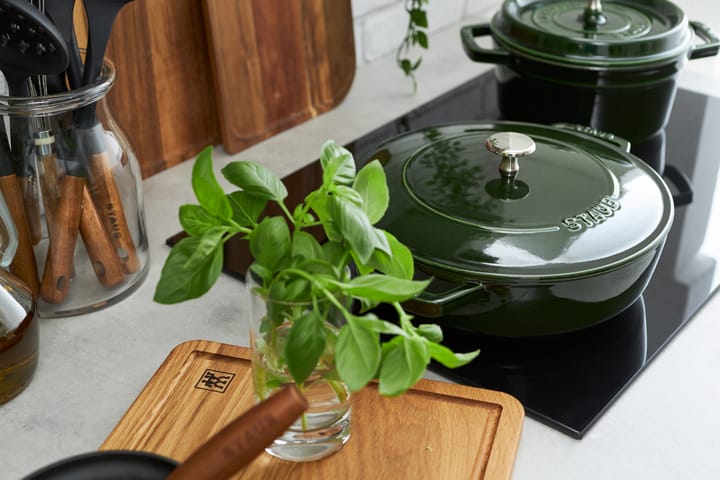 Staub Chistera braadpan gietijzer Ø24 cm, Basilicagroen STAUB