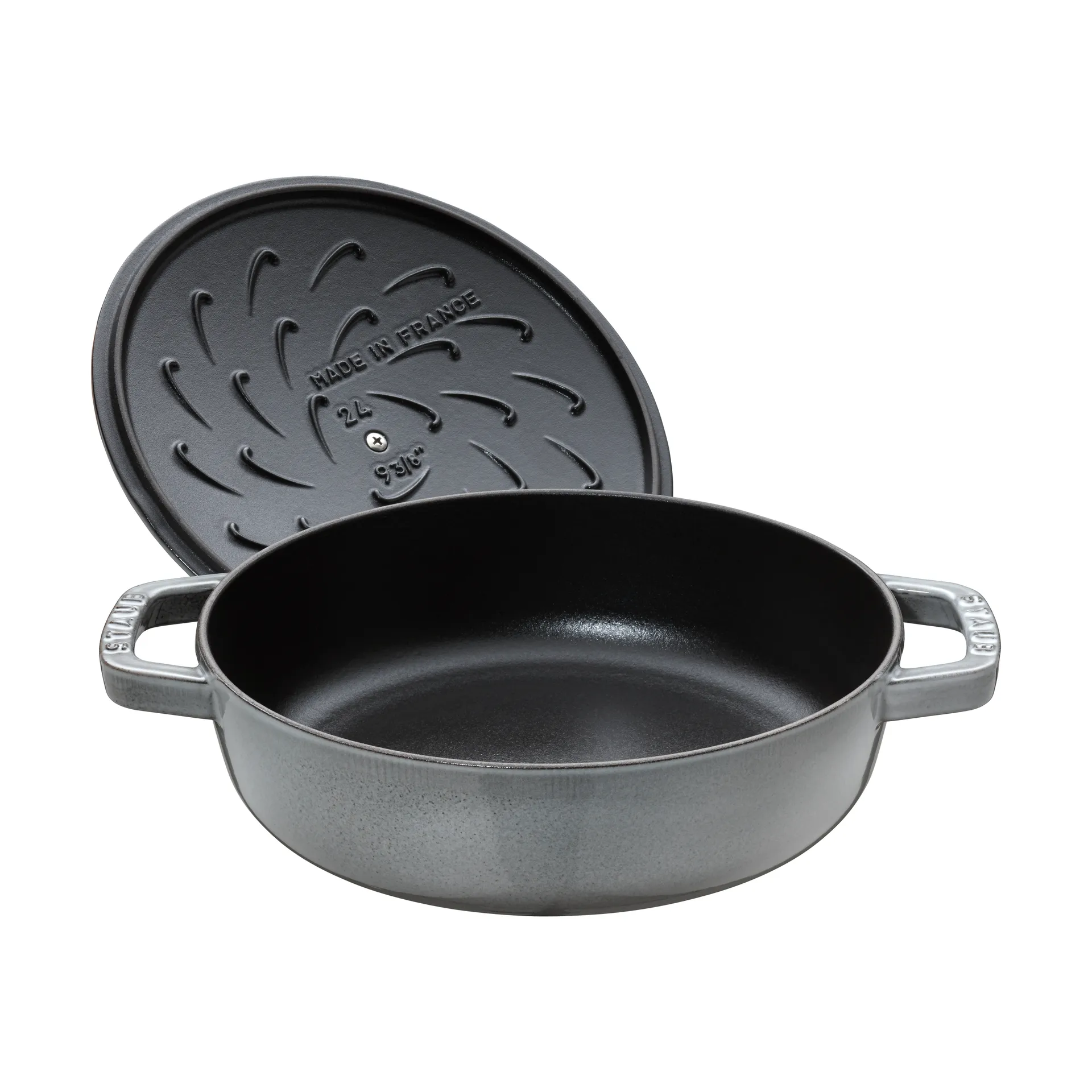 Staub Chistera braadpan gietijzer Ø24 cm, Grafietgrijs STAUB
