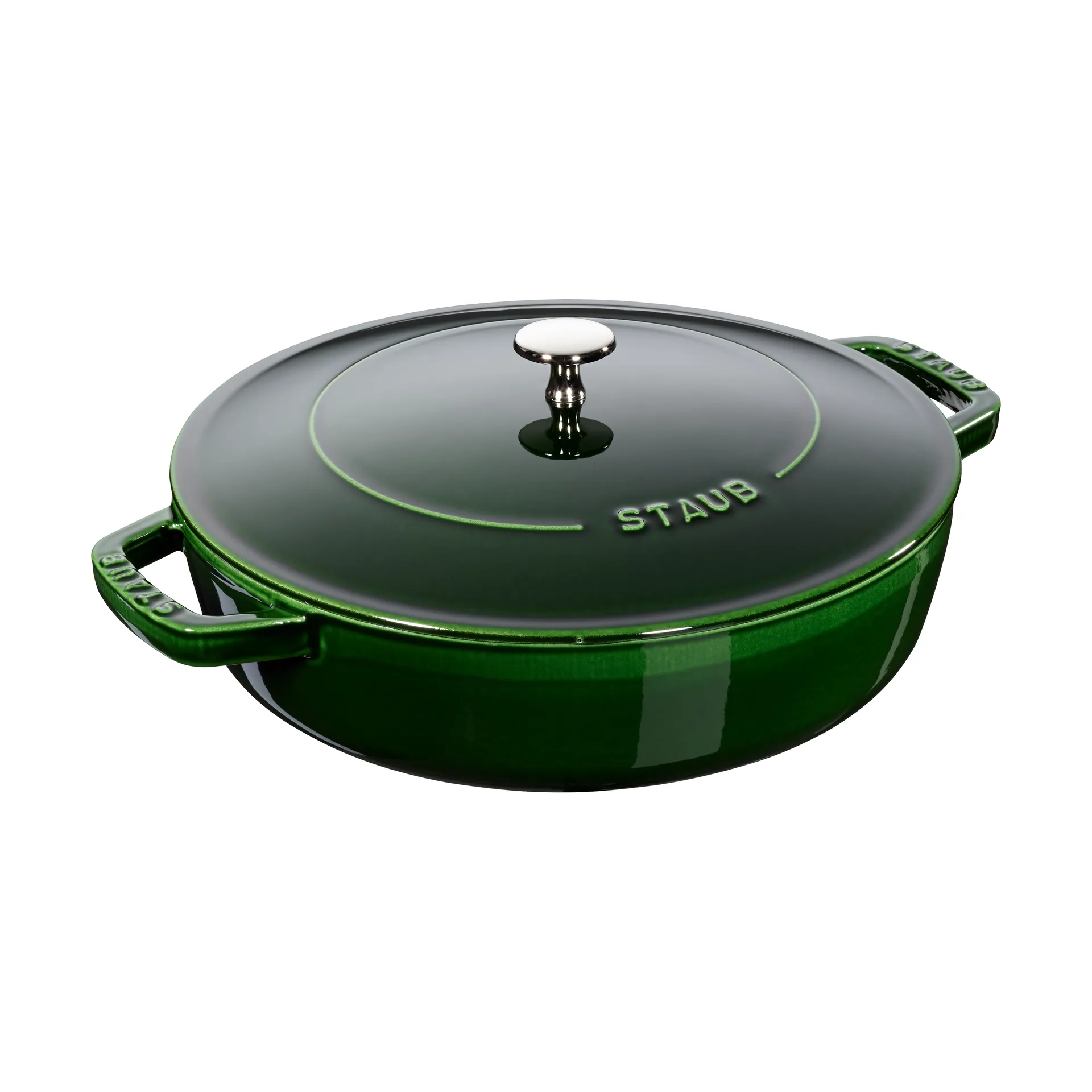 Staub Chistera braadpan gietijzer Ø28 cm, Basilicumgroen STAUB