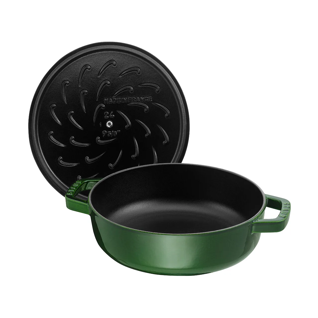 Staub Chistera braadpan gietijzer Ø28 cm, Basilicumgroen STAUB
