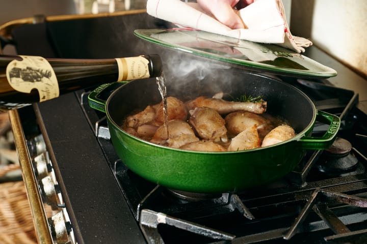 Staub Chistera braadpan gietijzer Ø28 cm, Basilicumgroen STAUB