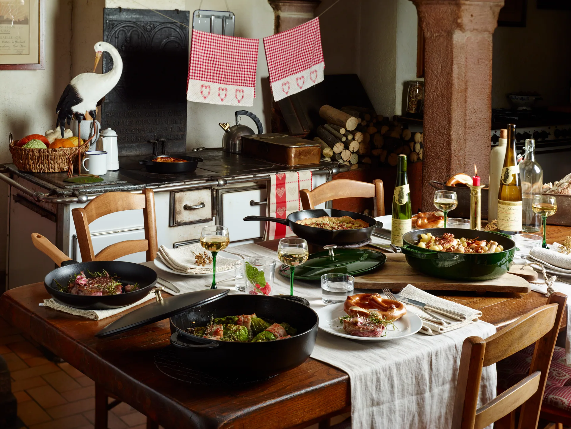 Staub Chistera braadpan gietijzer Ø28 cm, Basilicumgroen STAUB