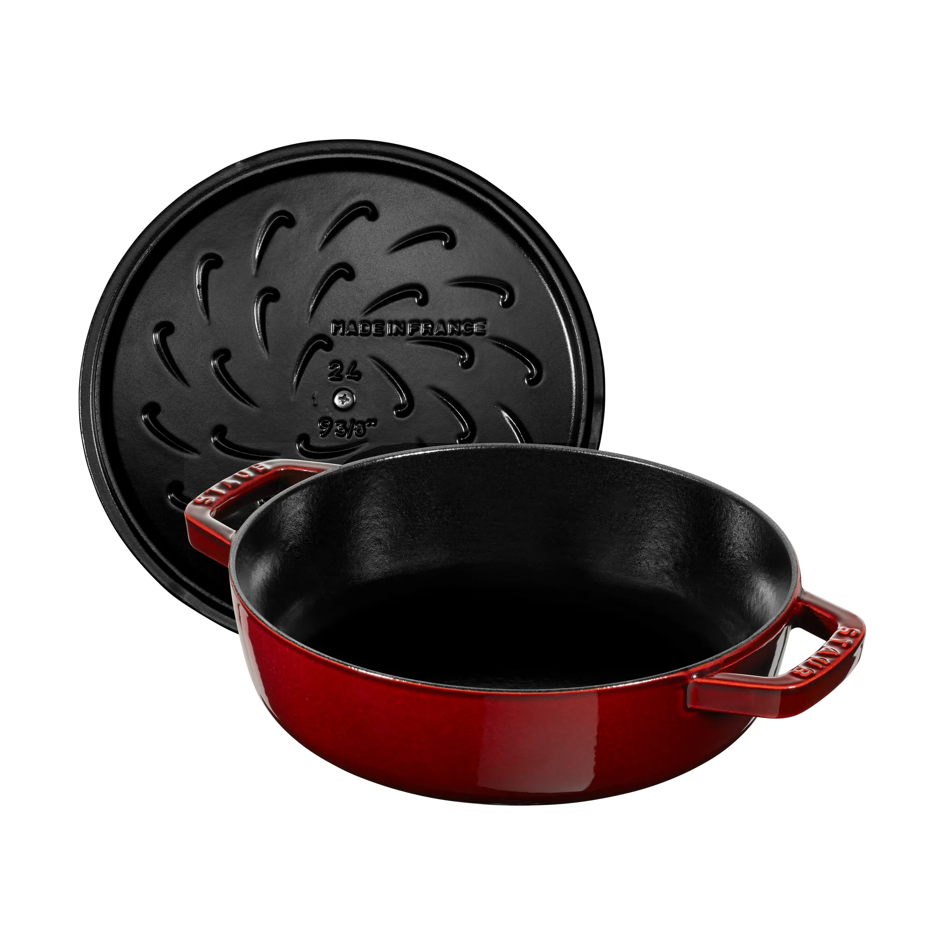 Staub Chistera braadpan gietijzer Ø28 cm, Granaatrood STAUB