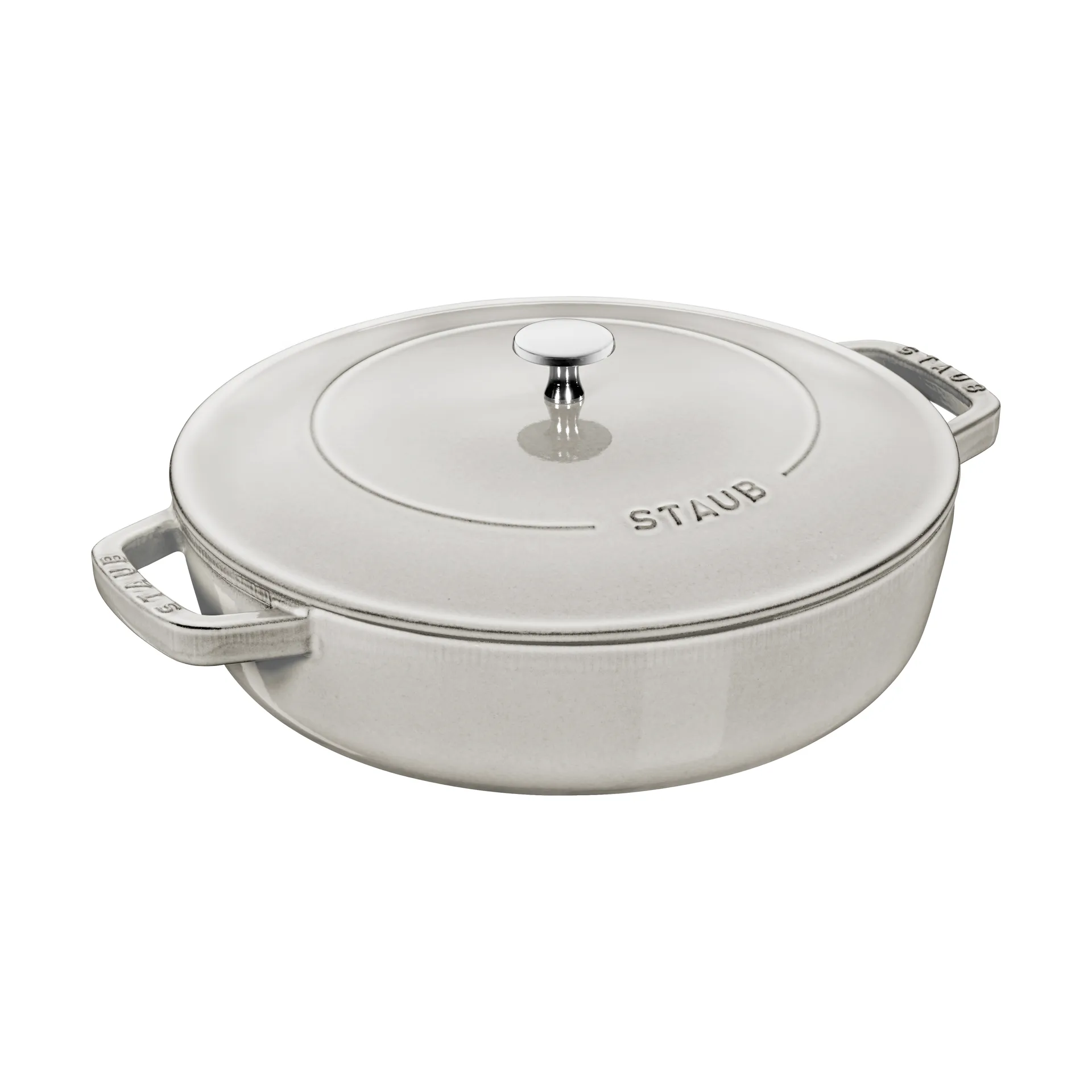 Staub Chistera braadpan gietijzer Ø28 cm, White truffel STAUB