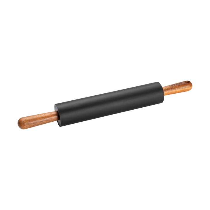 Staub deegroller siliconen L, Zwart-acaciahout STAUB