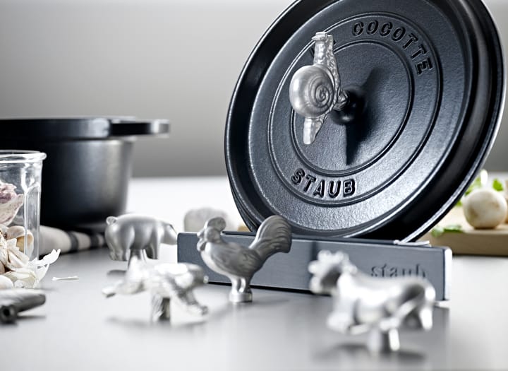 Staub dekselhouder gietijzer-siliconen, Zwart STAUB